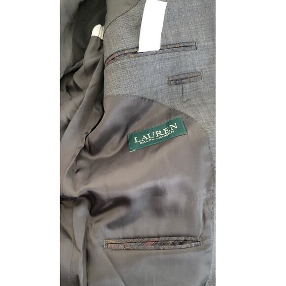 Lauren Ralph Lauren Mens Blazer Size 40R Blue 100% Wool 2 Button Modern Corpcore - Picture 9 of 10